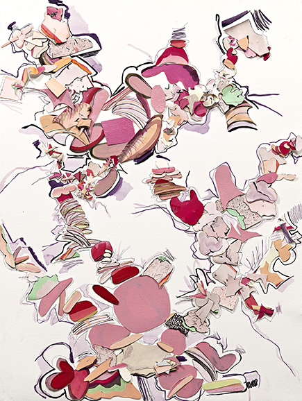 © 2025 Selena Beaudry. All rights reserved.  - Cherry Delight, Cut paper, gouache, acrylic, water color, pencil, and marker on paper, 2011