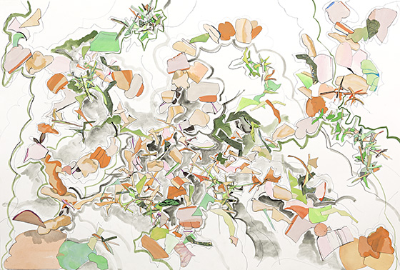 © 2025 Selena Beaudry. All rights reserved.  - Float, 40”x 60” — Cut paper, gouache, acrylic, water color, pencil, and marker on paper, 2012