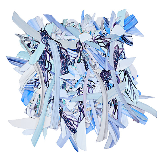© 2025 Selena Beaudry. All rights reserved.  - Somersaults in the forest, 54in  x 54in  — cut paper, linen, fabric, gouache, acrylic + marker on paper
