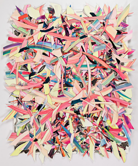 © 2025 Selena Beaudry. All rights reserved.  - I and I, 75in  x 62.5in  framed — Cut paper, Gouache, Acrylic and Marker on paper, 2015