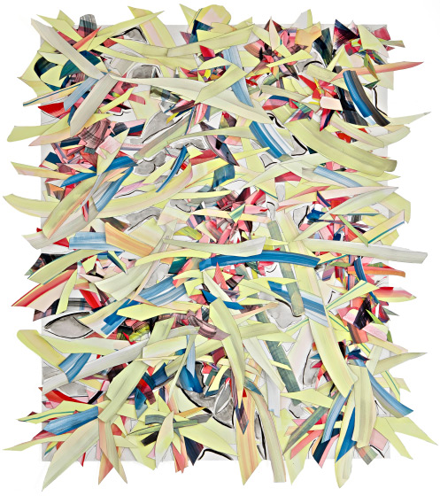 © 2025 Selena Beaudry. All rights reserved.  - Plumed, 75in  x 62.5in  framed — Cut paper, Gouache, Acrylic and Marker on paper, 2015