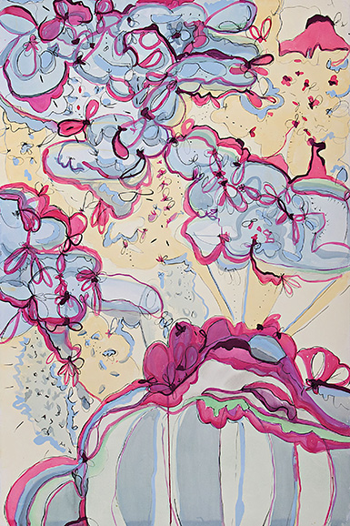 © 2025 Selena Beaudry. All rights reserved.  - Flips  Twirls and Whirls, 60in  x 40in  — Gouache, watercolor, and pencil on paper, 2008 