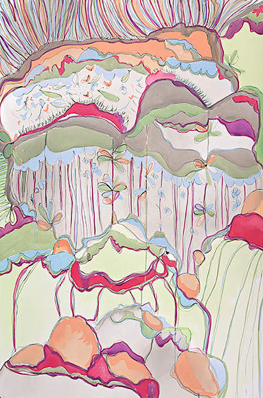 © 2025 Selena Beaudry. All rights reserved.  - It Kept Dripping, 60in  x 40in  — Gouache, watercolor, and pencil on paper, 2008