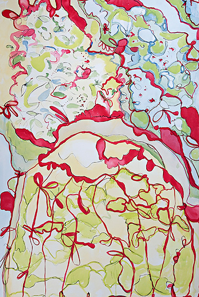 © 2025 Selena Beaudry. All rights reserved.  - Loopy, 60in  x 40in  — Gouache, watercolor, and pencil on paper, 2008
