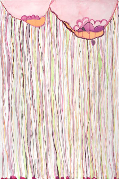 © 2025 Selena Beaudry. All rights reserved.  - Lots of Lines, 60in  x 40in  — Gouache, watercolor, and pencil on paper, 2008