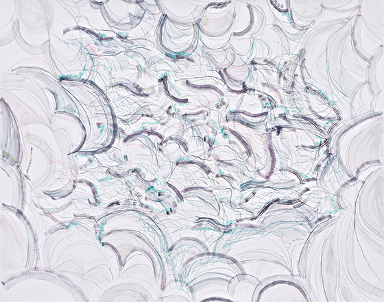 © 2025 Selena Beaudry. All rights reserved.  - Looking Out My Window #2, 49in  x 41in  — colored pencil & gouache on paper, 2017