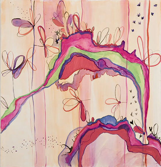 © 2025 Selena Beaudry. All rights reserved.  - Running Rainbow, 19in  x 15in  — Water color, gouache, pencil on paper, 2006