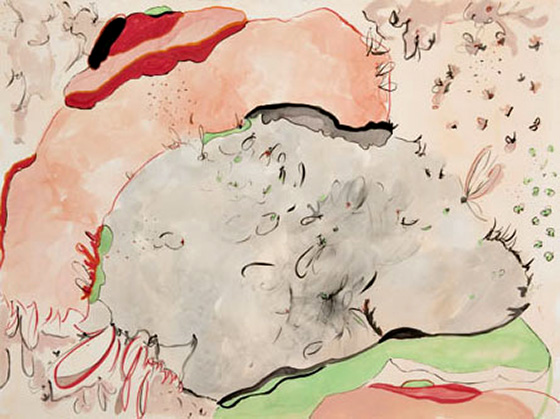 © 2025 Selena Beaudry. All rights reserved.  - Twittering, 22in  x 30in  — Water color, gouache, pencil on paper, 2006