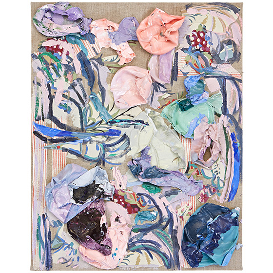 © 2025 Selena Beaudry. All rights reserved.  - Decadent Dessert, 19in  H x 15in  W — fabric and paint on linen