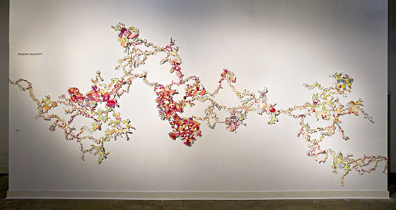 © 2025 Selena Beaudry. All rights reserved.  - Kickshaw 1, Dimensions Variable — Mixed media on wall, 2009