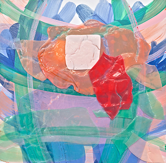 © 2025 Selena Beaudry. All rights reserved.  - One red bit, 18in  x 18in  — Acrylic on board, 2015