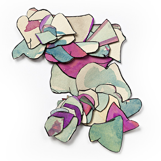 © 2025 Selena Beaudry. All rights reserved.  - She is still talking... #11, Dimensions variable — Cut Paper, gouache, watercolor, and acrylic, 2012