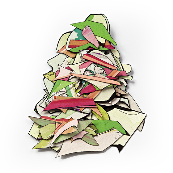 © 2025 Selena Beaudry. All rights reserved.  - She is still talking… #7, Dimensions variable — Cut Paper, gouache, watercolor, and acrylic, 2012