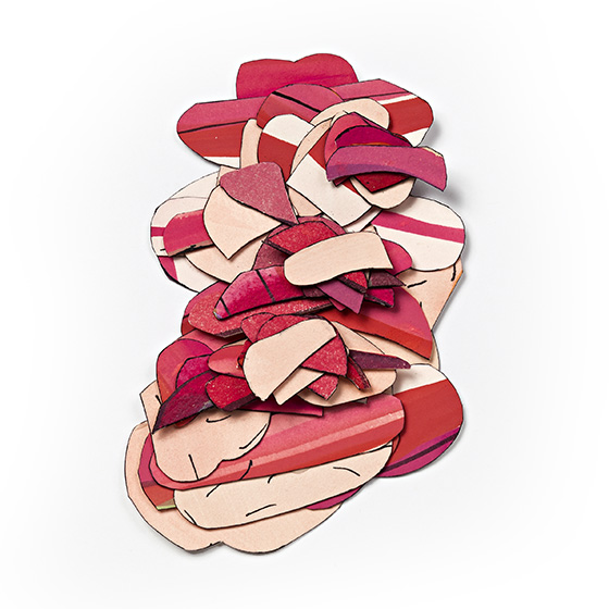 © 2025 Selena Beaudry. All rights reserved.  - Word<sup>60</sup> #35, Dimensions variable — Cut Paper, gouache, watercolor, and acrylic, 2012