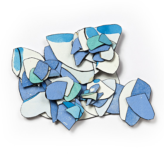 © 2025 Selena Beaudry. All rights reserved.  - Word<sup>60</sup> #12, Dimensions variable — Cut Paper, gouache, watercolor, and acrylic, 2012