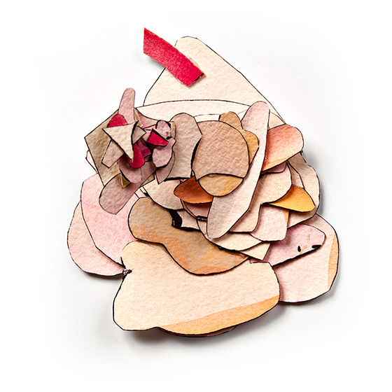 © 2025 Selena Beaudry. All rights reserved.  - Blushed, Dimensions variable — Cut Paper, gouache, watercolor, and acrylic, 2011