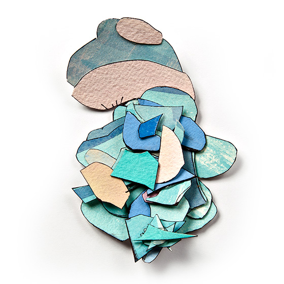 © 2025 Selena Beaudry. All rights reserved.  - Wink, Dimensions variable — Cut Paper, gouache, watercolor, and acrylic, 2011