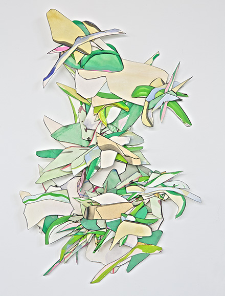 © 2025 Selena Beaudry. All rights reserved.  - climbing, 31in  x 31in  framed — cut paper, gouache, acrylic, pencil + marker, 2013