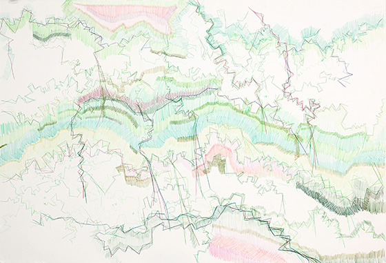 © 2025 Selena Beaudry. All rights reserved.  - Color Pencil Tracing 3, 60in  x 41in  — Color pencil on paper, 2013