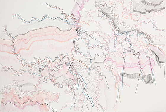 © 2025 Selena Beaudry. All rights reserved.  - Color Pencil Tracing 4, 60in  x 41in  — Color pencil on paper, 2013